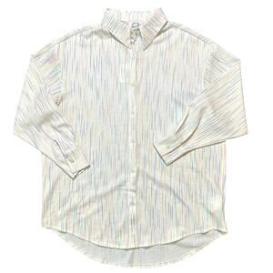 Lili Sidonio Colorful Stripe Woven Blouse Oversized NEW